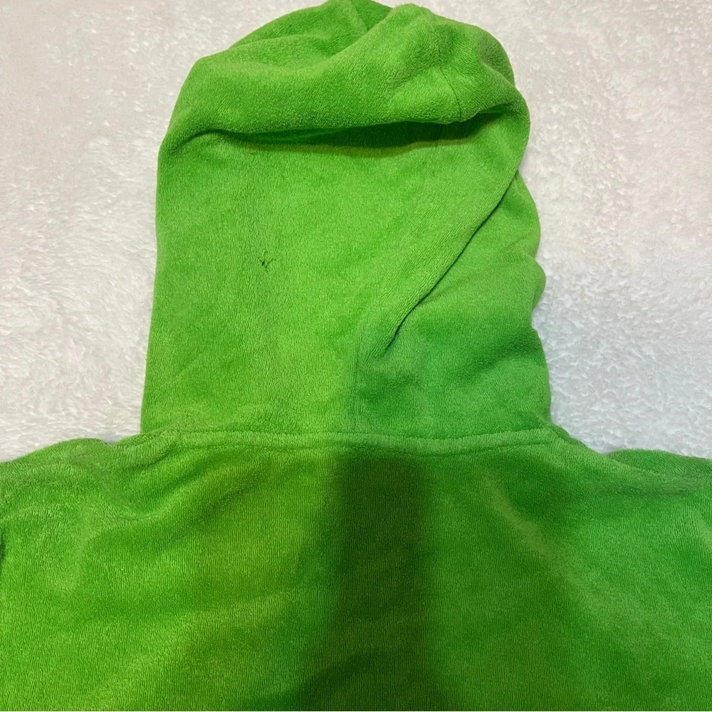 Y2K Lilly Pulitzer Green &‎ Pink Retro Stripe Terry Cloth Hooded Track Jacket XS